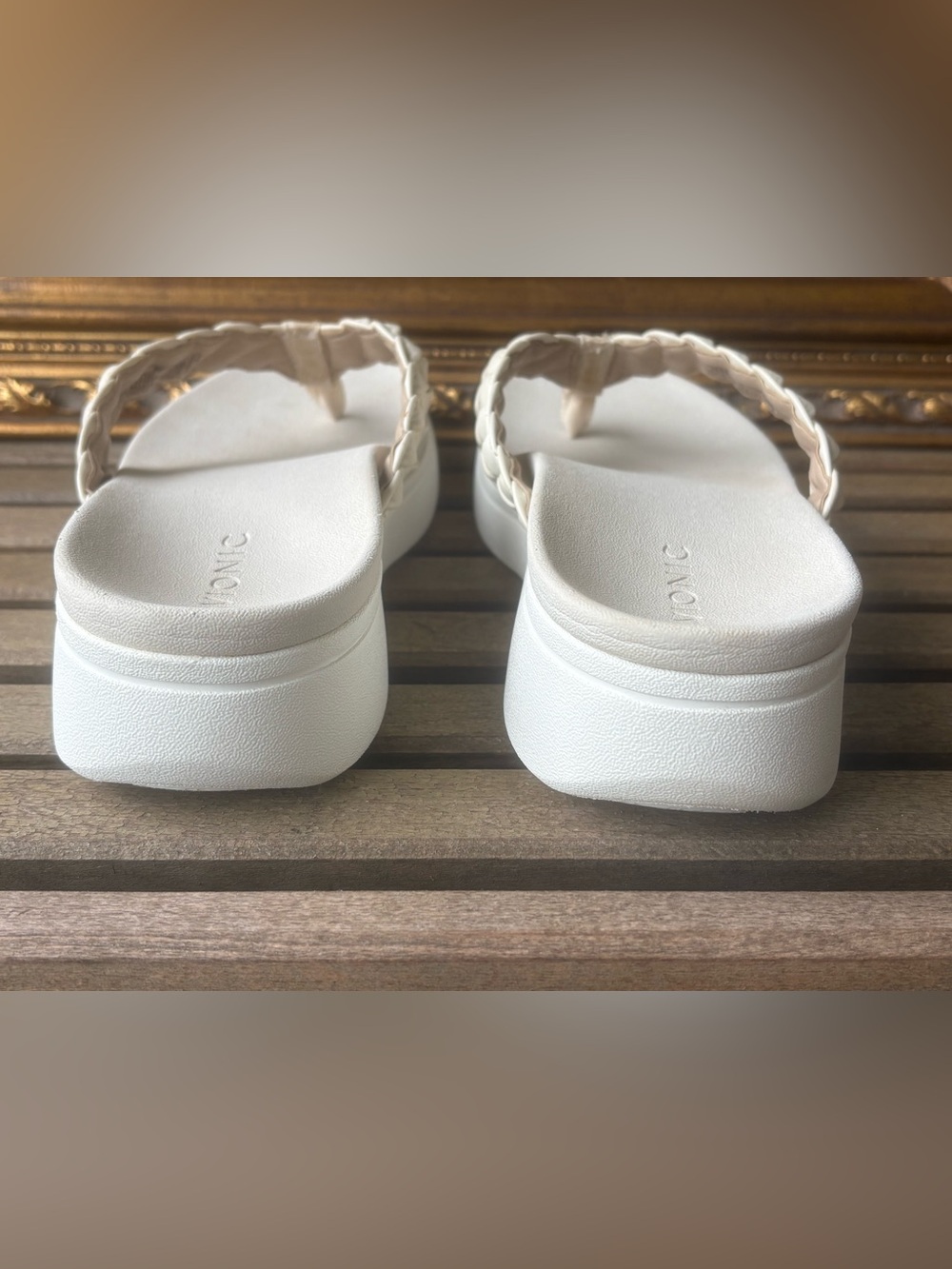 Vionic White Braided Platform Sandals - Women's size 10 - Picture 5 of 8